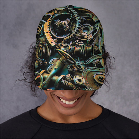 Steampunk Cogs And Gears Print Baseball Cap