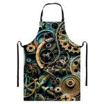 Steampunk Cogs And Gears Print Bib Apron With Pocket