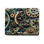 Steampunk Cogs And Gears Print Bifold Wallet