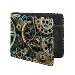 Steampunk Cogs And Gears Print Bifold Wallet