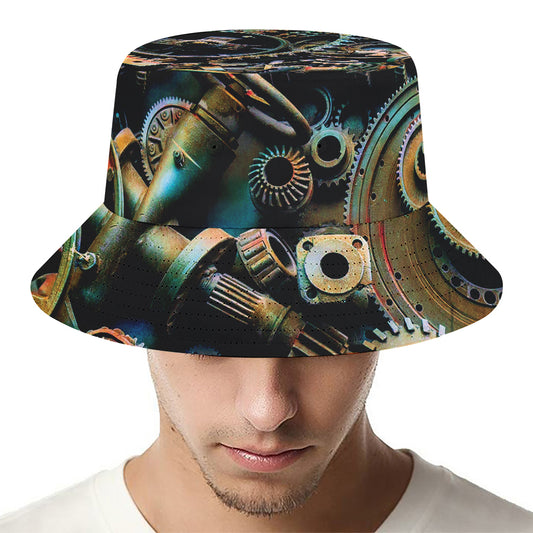 Steampunk Cogs And Gears Print Bucket Hat