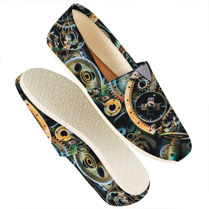 Steampunk Cogs And Gears Print Casual Shoes