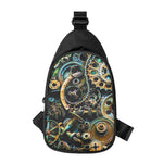 Steampunk Cogs And Gears Print Chest Bag