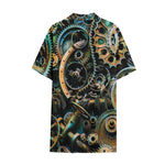 Steampunk Cogs And Gears Print Cotton Hawaiian Shirt