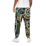 Steampunk Cogs And Gears Print Cotton Pants