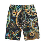 Steampunk Cogs And Gears Print Cotton Shorts