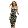 Steampunk Cogs And Gears Print Cross Back Cami Dress