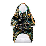 Steampunk Cogs And Gears Print Dog Zip Up Hoodie