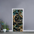 Steampunk Cogs And Gears Print Door Sticker