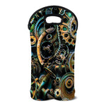 Steampunk Cogs And Gears Print Double Neoprene Wine Tote