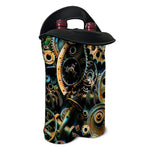 Steampunk Cogs And Gears Print Double Neoprene Wine Tote