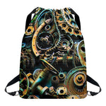 Steampunk Cogs And Gears Print Drawstring Backpack