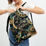Steampunk Cogs And Gears Print Drawstring Backpack