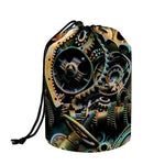 Steampunk Cogs And Gears Print Drawstring Makeup Bag