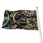 Steampunk Cogs And Gears Print Flag
