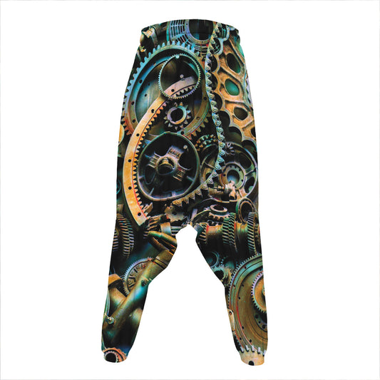 Steampunk Cogs And Gears Print Hammer Pants