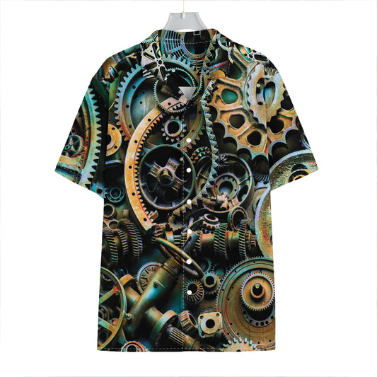 Steampunk Cogs And Gears Print Hawaiian Shirt