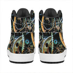 Steampunk Cogs And Gears Print High Top Leather Sneakers