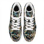 Steampunk Cogs And Gears Print High Top Leather Sneakers