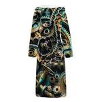 Steampunk Cogs And Gears Print Hooded Bathrobe