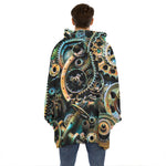 Steampunk Cogs And Gears Print Hoodie Blanket