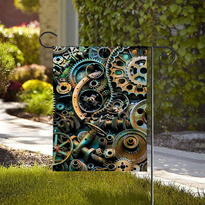 Steampunk Cogs And Gears Print House Flag