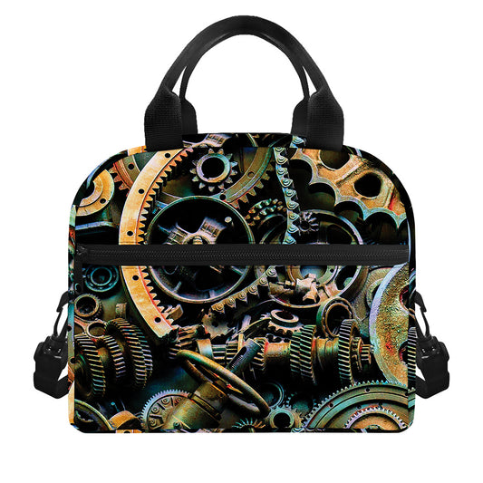 Steampunk Cogs And Gears Print Insulated Lunch Bag