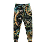 Steampunk Cogs And Gears Print Jogger Pants
