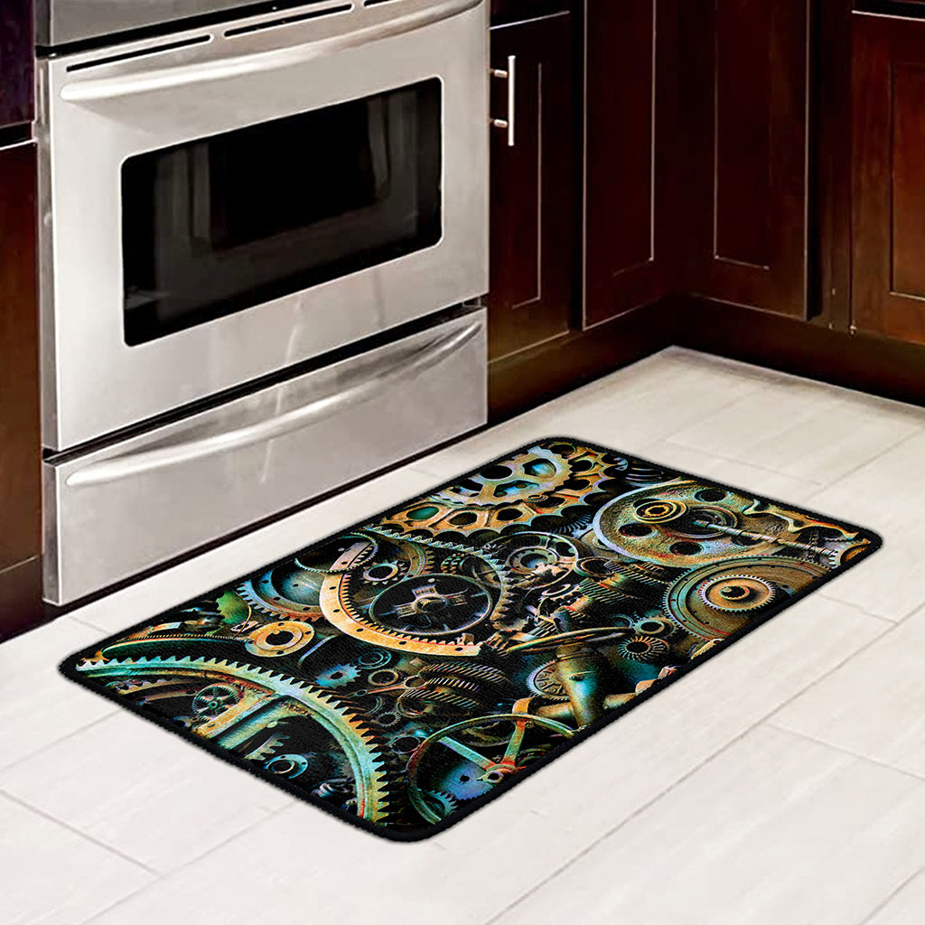 Steampunk Cogs And Gears Print Kitchen Mat