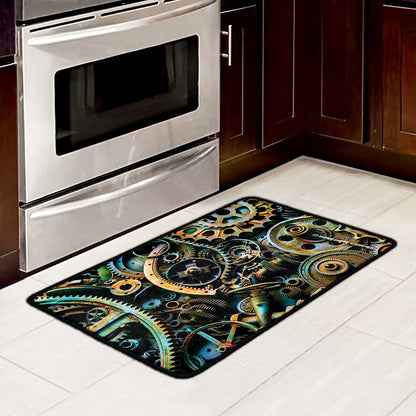 Steampunk Cogs And Gears Print Kitchen Mat