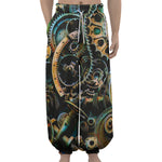 Steampunk Cogs And Gears Print Lantern Pants