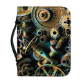 Steampunk Cogs And Gears Print Leather Bible Cover