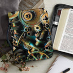 Steampunk Cogs And Gears Print Leather Bible Cover