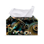 Steampunk Cogs And Gears Print Leather Tissue Box Cover