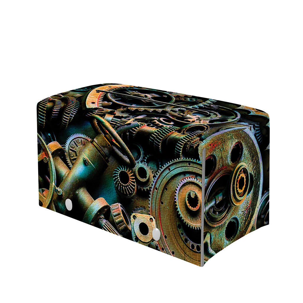 Steampunk Cogs And Gears Print Leather Tissue Box Cover