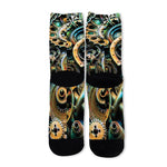 Steampunk Cogs And Gears Print Long Socks