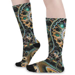 Steampunk Cogs And Gears Print Long Socks