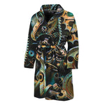 Steampunk Cogs And Gears Print Men's Bathrobe