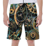 Steampunk Cogs And Gears Print Men's Beach Shorts