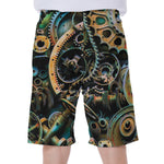 Steampunk Cogs And Gears Print Men's Beach Shorts