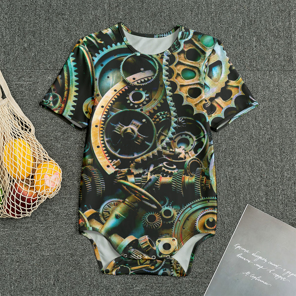 Steampunk Cogs And Gears Print Men's Bodysuit