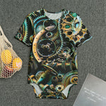 Steampunk Cogs And Gears Print Men's Bodysuit