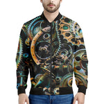 Steampunk Cogs And Gears Print Men's Bomber Jacket