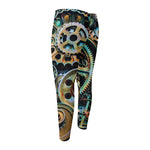 Steampunk Cogs And Gears Print Men's Compression Pants