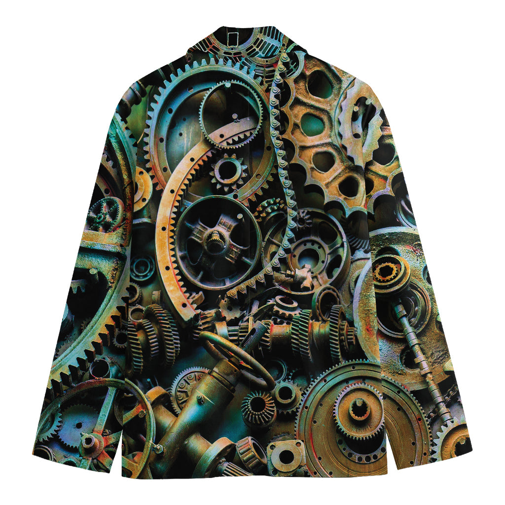 Steampunk Cogs And Gears Print Men's Cotton Blazer