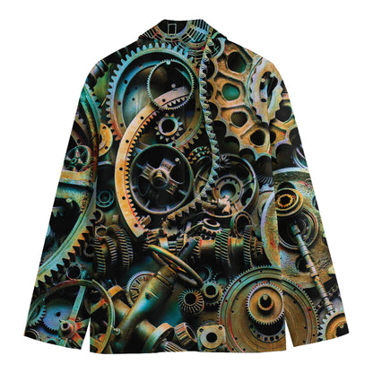 Steampunk Cogs And Gears Print Men's Cotton Blazer
