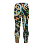 Steampunk Cogs And Gears Print Men's leggings