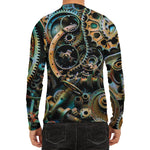 Steampunk Cogs And Gears Print Men's Long Sleeve Rash Guard