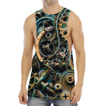 Steampunk Cogs And Gears Print Men's Muscle Tank Top