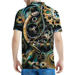 Steampunk Cogs And Gears Print Men's Polo Shirt